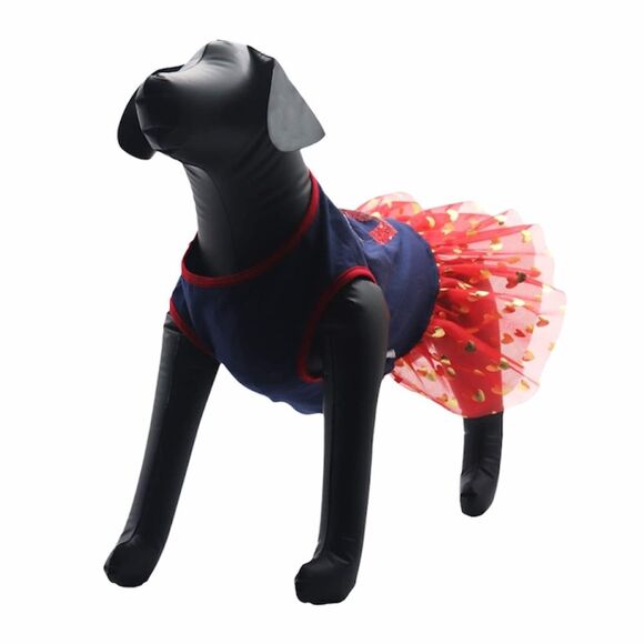 American Kennel Club Love Outfit, Red, Blue, X-Small - Picture 3 of 4